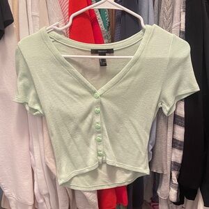 Forever 21 Light Green Button Down Shirt